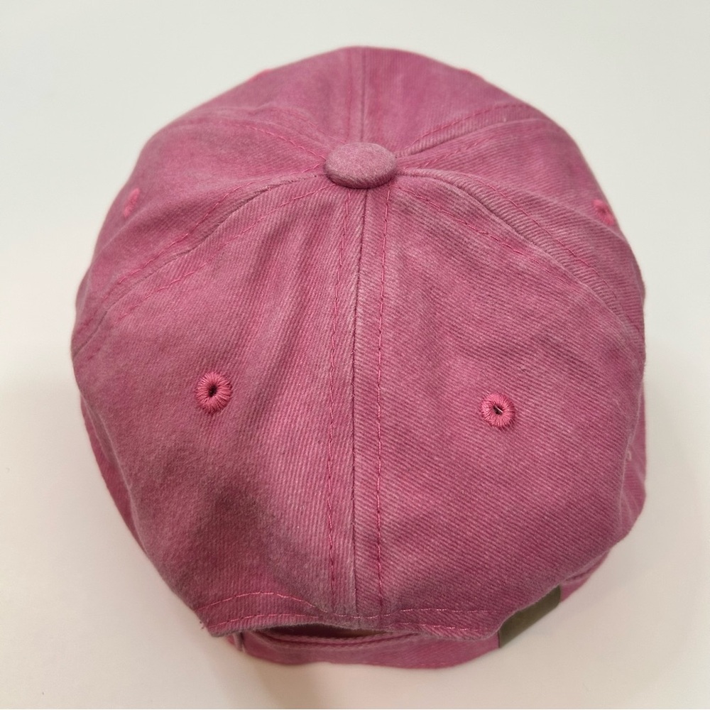 Salty Embroidered Vintage Washed Cotton Baseball Cap Hat Pink White NEW Girly - Picture 4 of 5